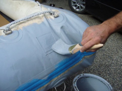 Inflatable boat paint restoration